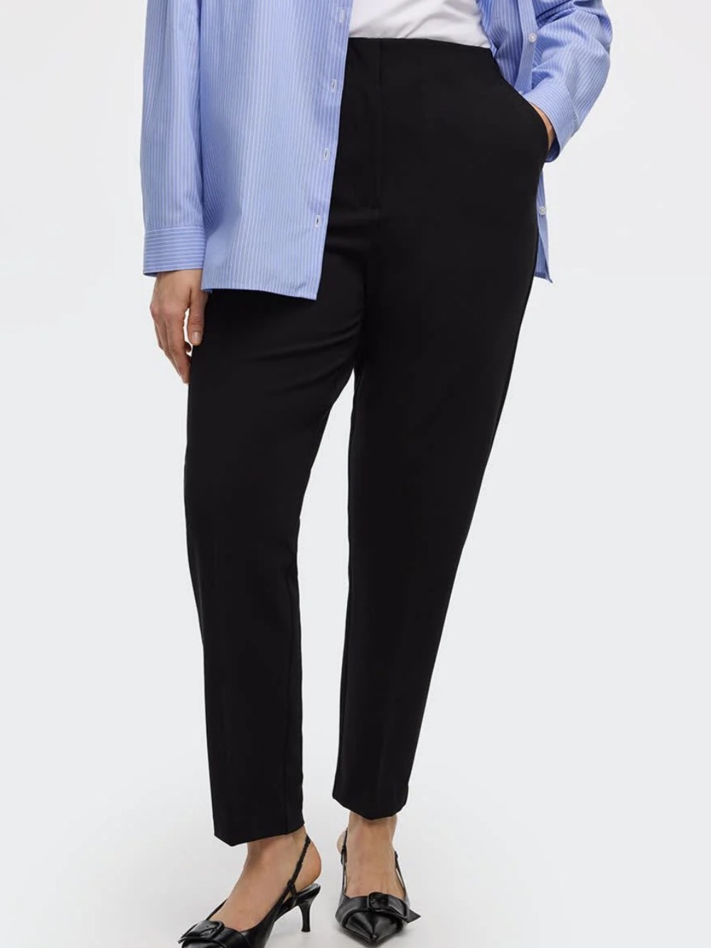 Slim-Leg Navy Blue Dress Pants The Classic Stretch